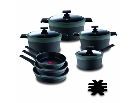 Batería de Cocina MASTERPRO REECO MP (Aluminio - Aluminio fundido - 11 Piezas - 12 Piezas)