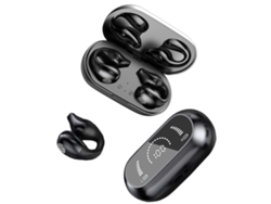 Auriculares deportivos inalámbricos, auriculares de conducción ósea, auriculares inalámbricos Bluetooth 5.2 de oído abierto con clip y pantalla dual