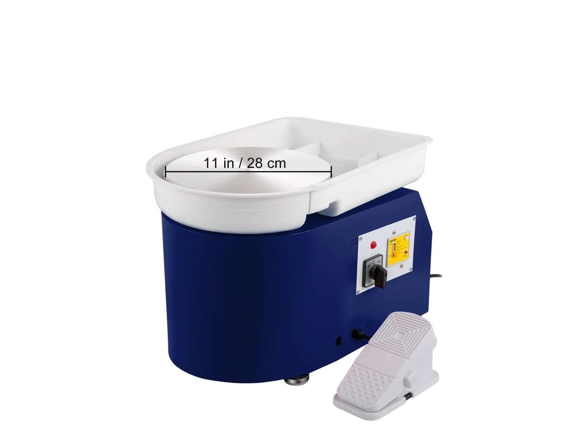 Torno de cerámica eléctrico, 350 W de potencia, placa de 11 pulgadas, color azul OEM