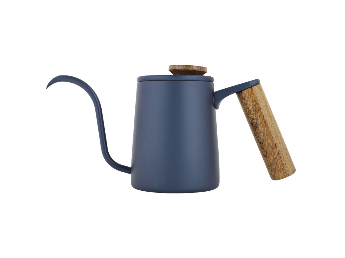 Cafetera De Goteo Con Boquilla De Cuello De Cisne, Acero Inoxidable 304, 350 Ml, Azul.