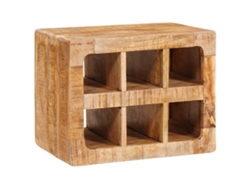 Soporte De Vino Rústico Vidaxl Marrón Madera Maciza De Mango (44x30x35 Cm)