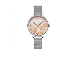Reloj De Cuarzo Para Mujer Curren 9065 Con Correa De Malla Metálica Y De Cuero, Resistente Al Agua Hasta 3 Atm.