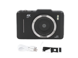 Câmera Digital Retrô Ccd 48mp 4k Zoom 16x Anti-tremulo Tela 2,8 Polegadas Preta