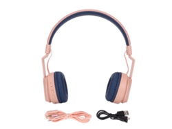 Audífonos Inalámbricos Bluetooth Para Niños Con Soporte Cableado, Supraauriculares, Rosa