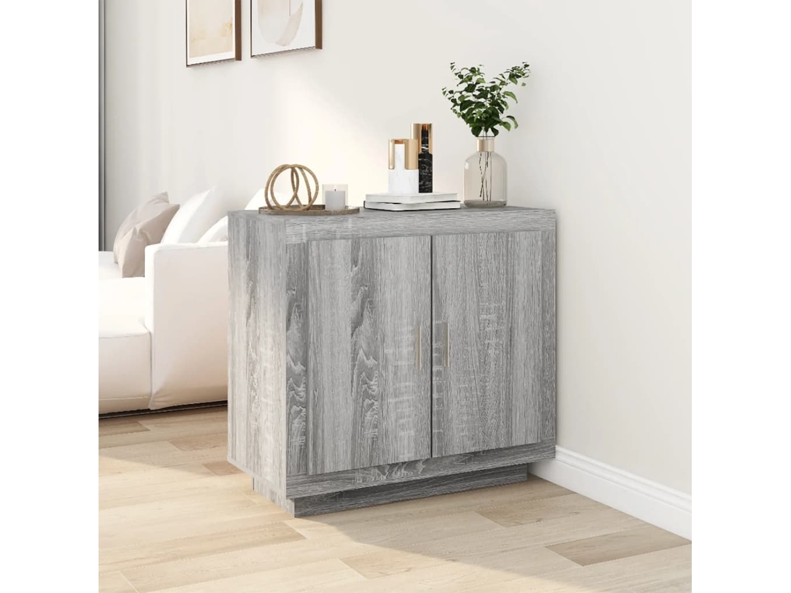 Aparador De Madera Contrachapada Gris Sonoma 80x40x75 Cm