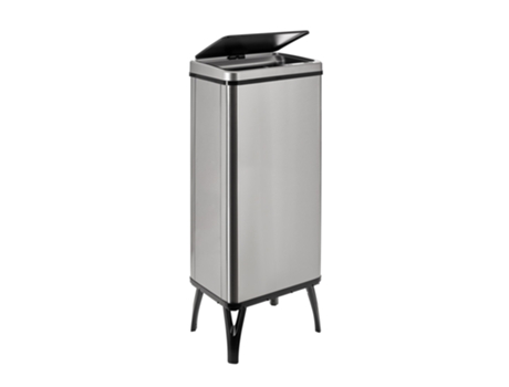Cubo de Basura Inteligente de 60L WELLHOME con Apertura Automática y Contacto Manual, Gris, 35,5x26x95,5cm