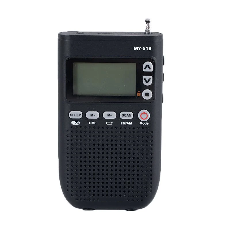 (negro) Mini Altavoz Bluetooth Con Radio Fm/am, Función De Tarjeta Tf, Reproducción De Auriculares Y Temporizador De Encendido/apagado.