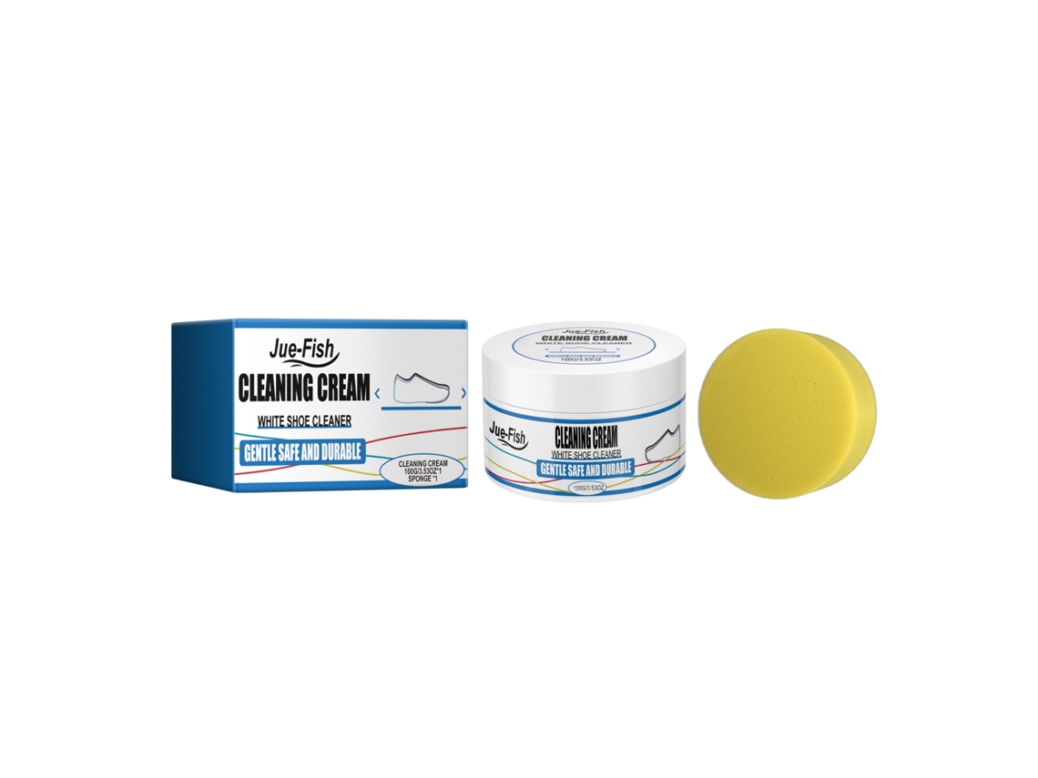 Betún Blanco Para Zapatos - 100 G + Esponja Amarilla (en Caja)