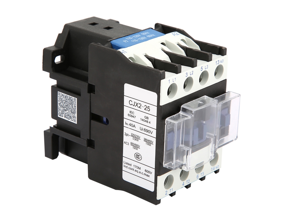 Contactor industrial eléctrico Veloriskku Cjx2-25 montado sobre riel (110 V CA)