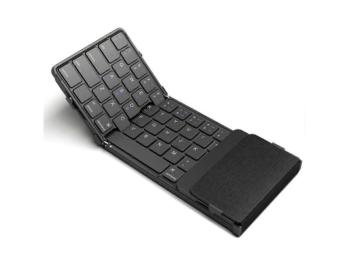 Teclado Bluetooth Dobrável em Três Partes, Teclado Sem Fio com Touchpad, Teclado Recarregável para Windows, Ios e Android. TAISHENGDA