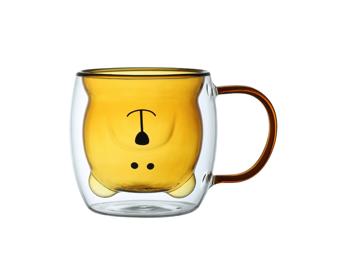 Taza Oso, taza de té o café con asa, 250ml, vaso con doble aislamiento, ideal para regalo de cumpleaños o San Valentín. NEVEANCE