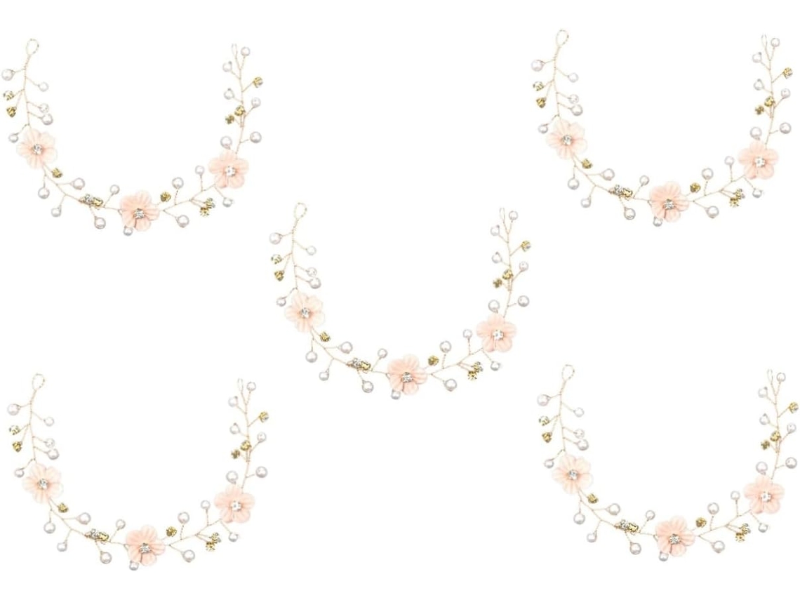 5 Pièces Accessoires Pour Cheveux De Mariée Mariage Bandeaux Les Mariées Vigne Les Fleurs Rose