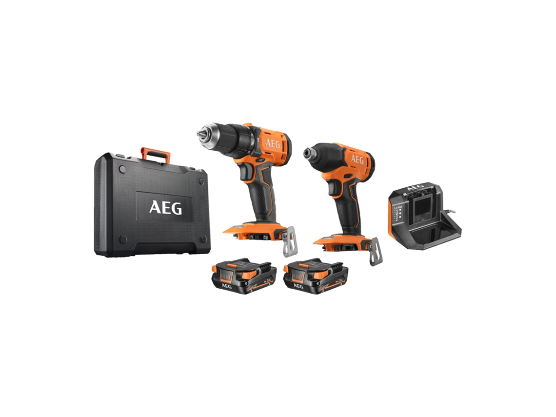 AEG Conjunto taladro percutor 18V + atornillador de impacto 18V