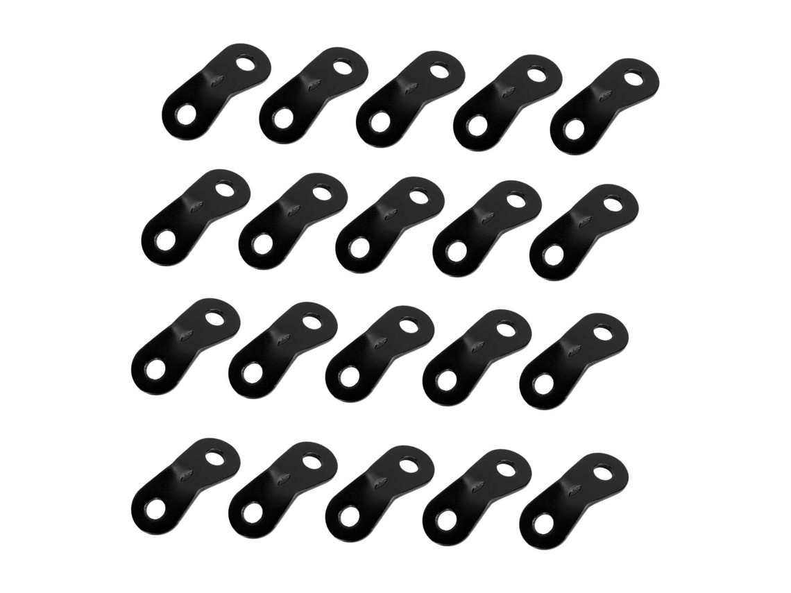 20 Ajustadores De Cuerda Antideslizantes De Aleación De Aluminio Con Dos Orificios Para Camping, Senderismo Y Actividades Al Aire Libre - Negro