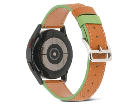 Correa de piel auténtica color de empalme 22mm para Huawei GT 3 46mm/GT 3 Pro 46mm/Samsung Watch3 45mm - castaño