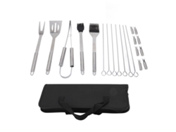 Juego portátil de 20 utensilios de acero inoxidable para barbacoa