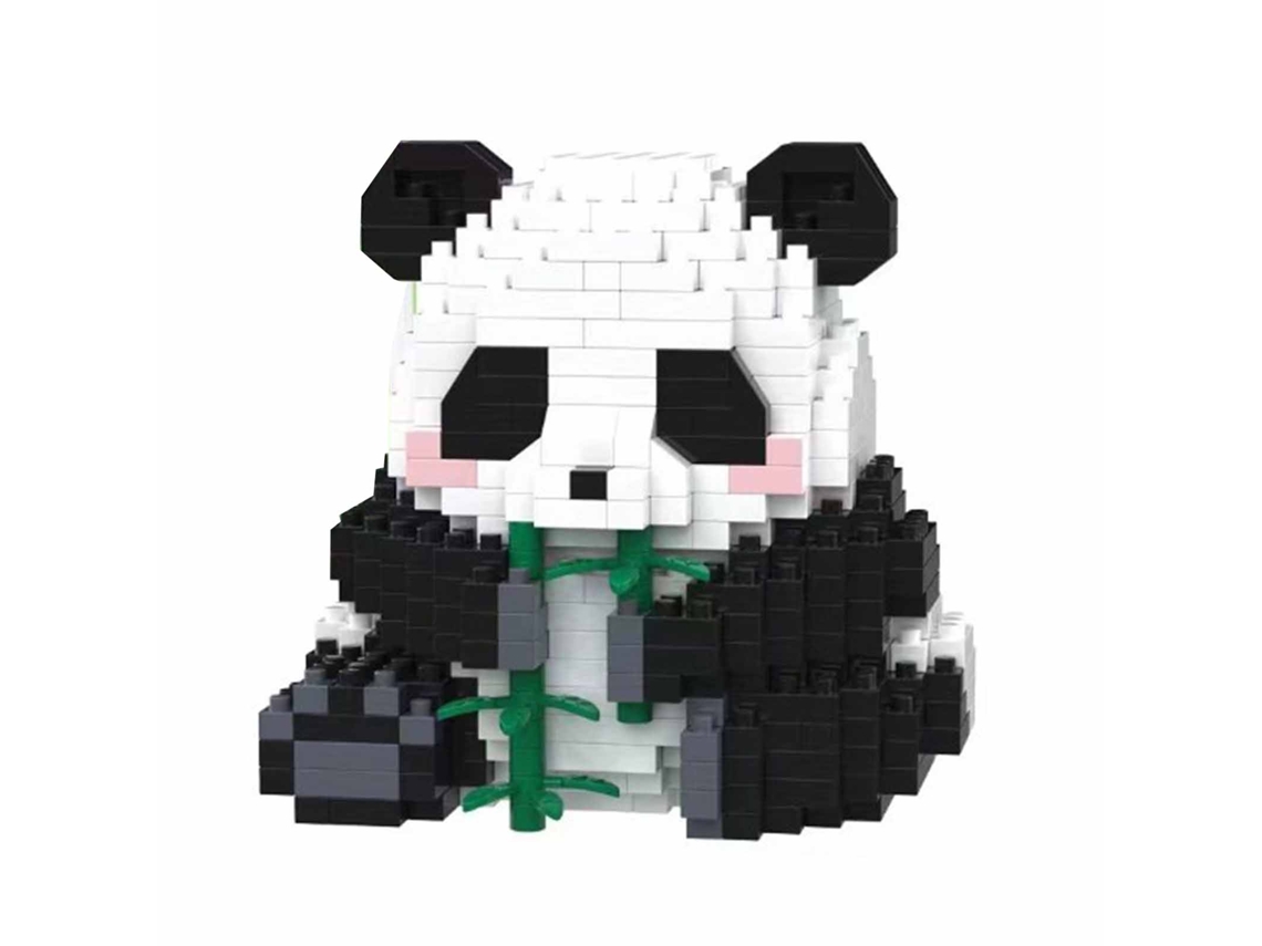 Pequeño Juguete De Bloques Con Forma De Animal Comiendo Bambú, Juego De Construcción 3d Para Niños Y Adultos.