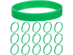 100 Pulseiras Elásticas De Silicone Verde– Pacote Com Peças Extensíveis Para O Dia De São Patrício,
