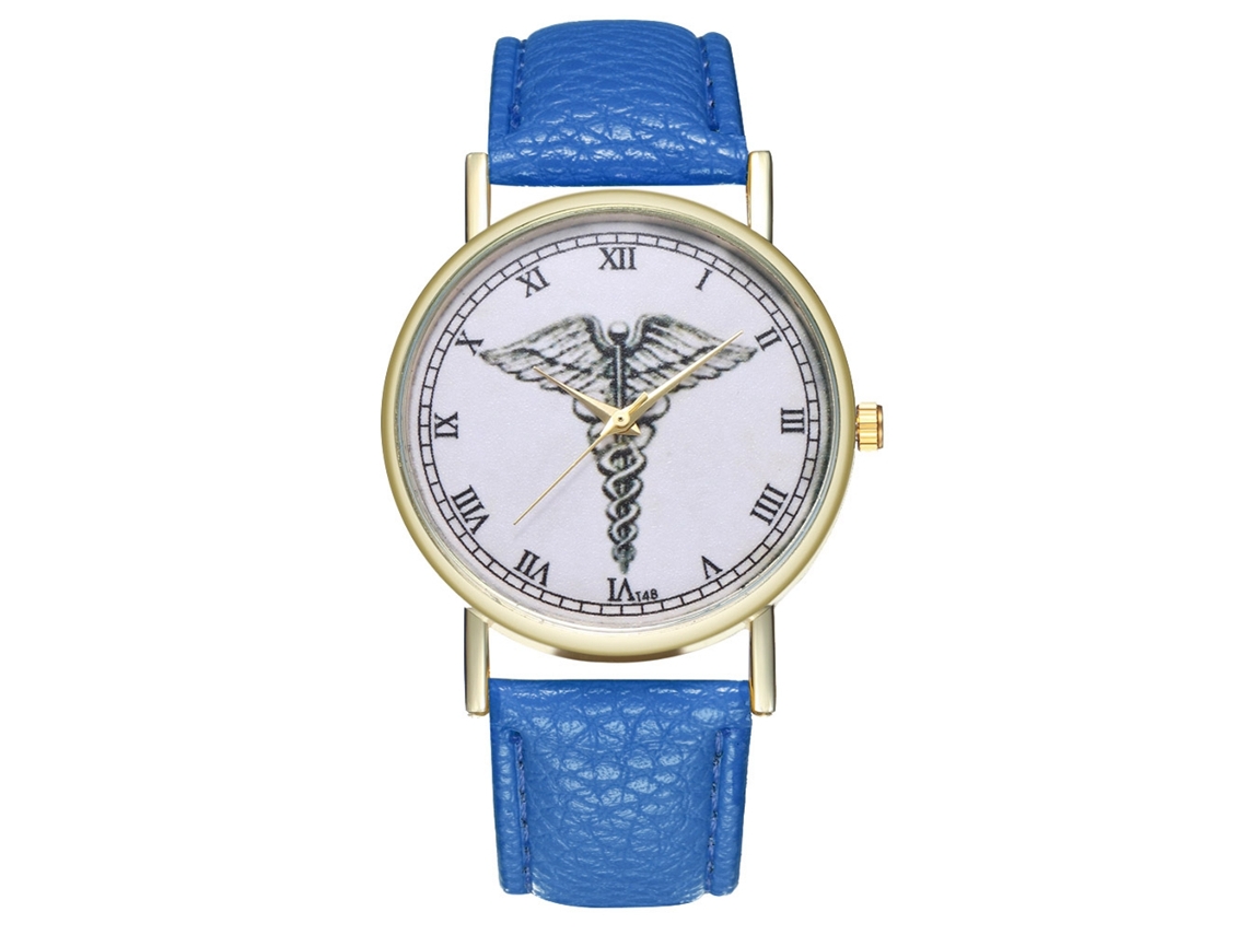 Reloj De Pulsera Unisex De Piel Sintética Con Números Romanos, De Cuarzo, Para Parejas (azul Real)