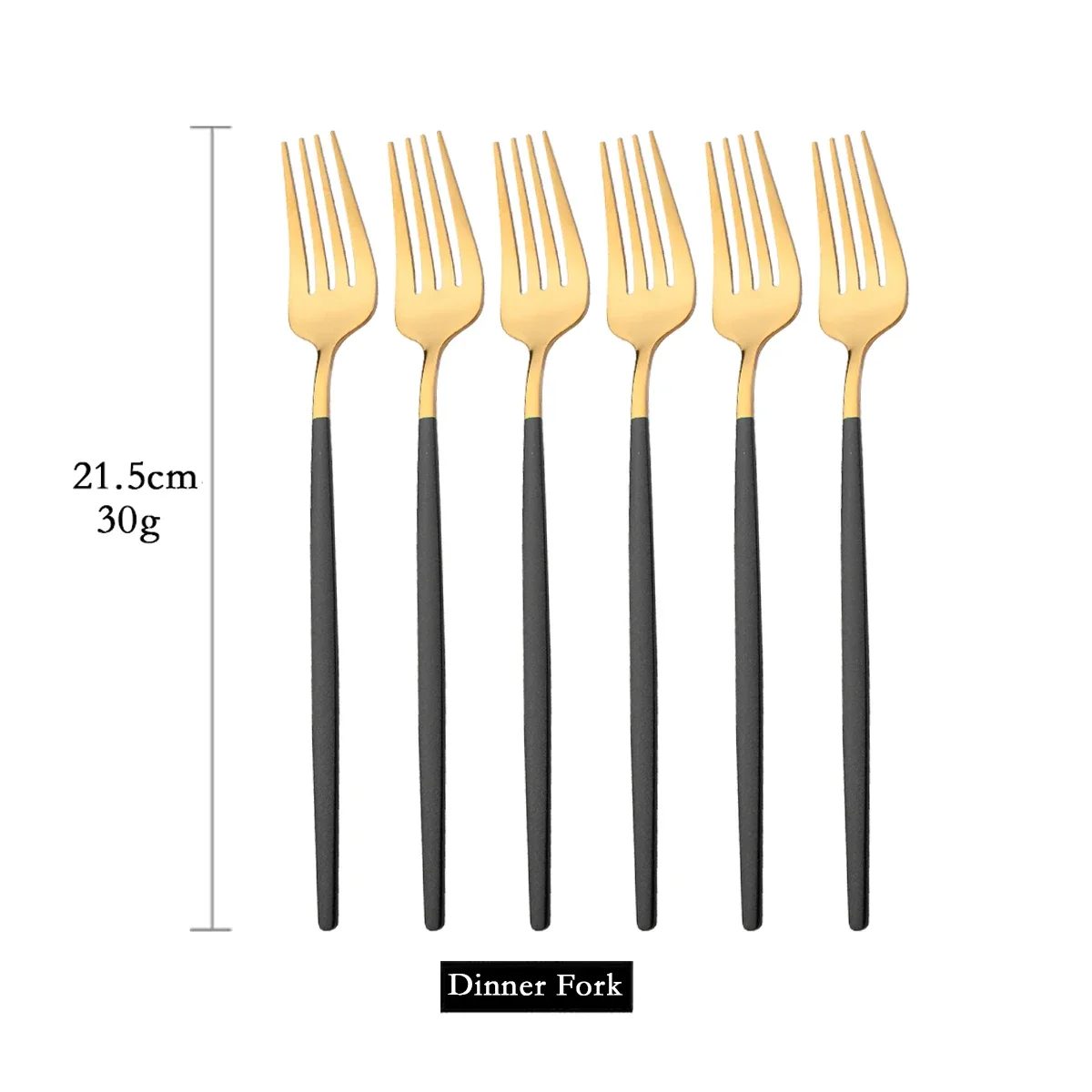 (negro Y Dorado, 6 Piezas) Tenedores De Mesa De Acero Inoxidable, Cubiertos De Cocina