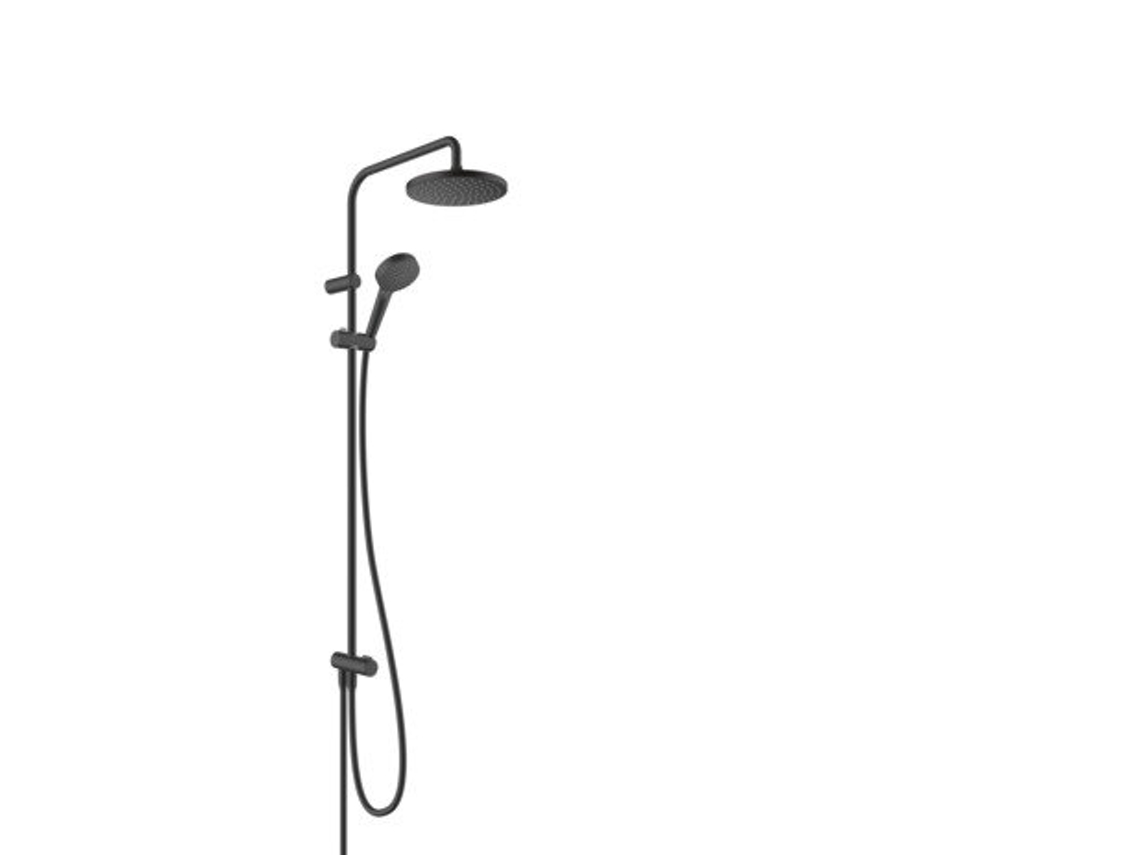 Sistema de ducha HANSGROHE Vernis Blend Reno 200, 1jet, EcoSmart, 26099, Color: negro mate