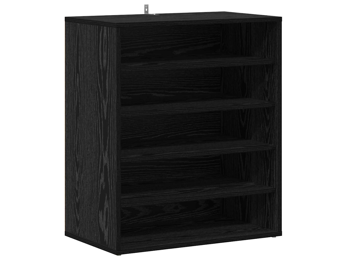 Zapatero | Armario Para Zapatos Con Estante Roble Negro 60 X 35 X 70 Cm