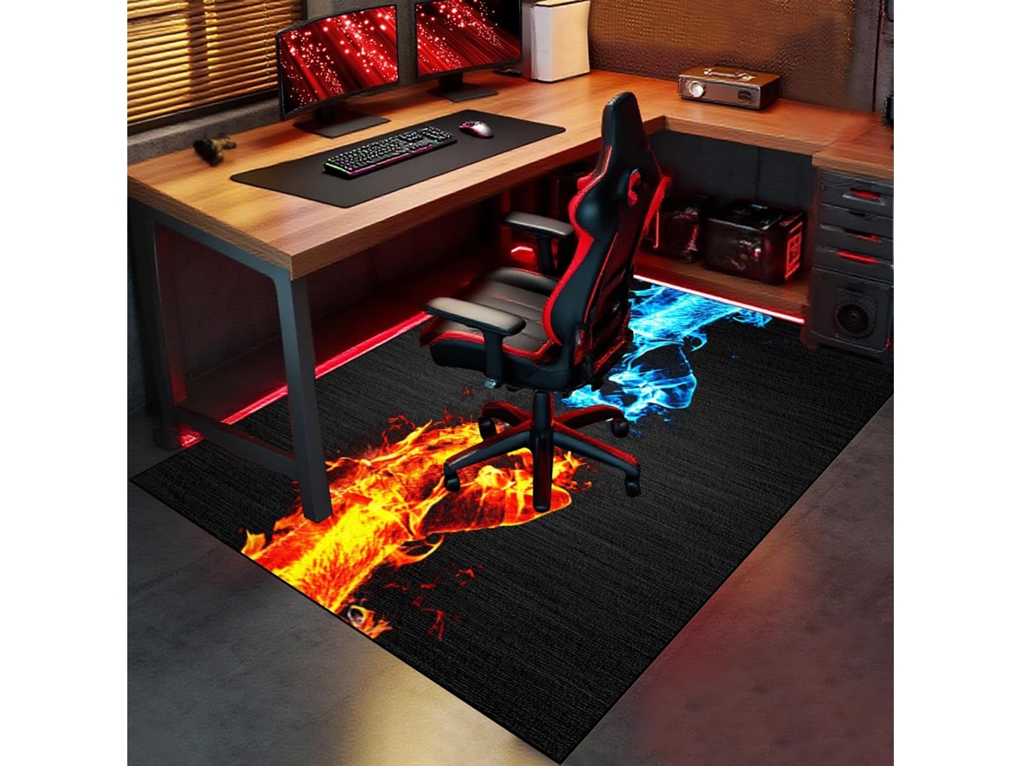 Tapete Cadeira Piso Escritório Protetor Antiderrapante 80 X 120 Cm Madeira Gamer, Escritório, Madeira,