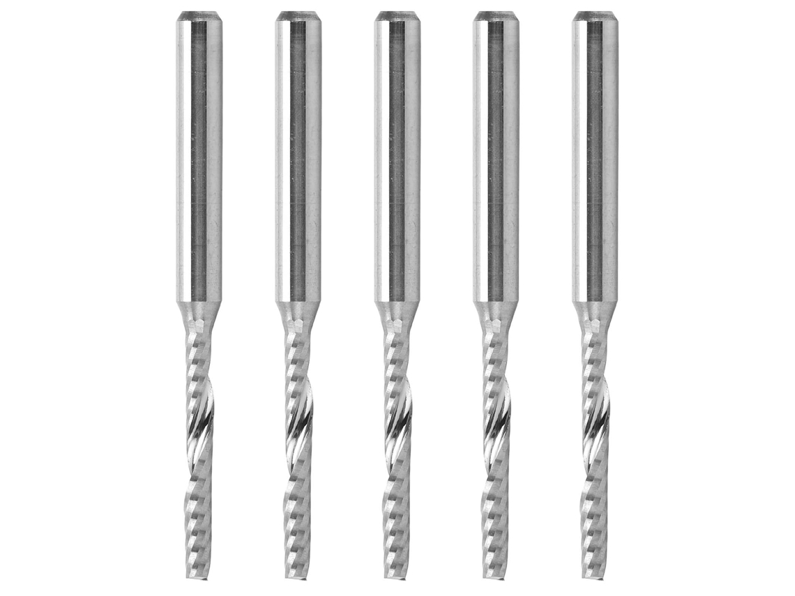 5 Brocas Espirales De Acero De Tungsteno Para Carpintería De 3,175 X 2 X 17 Mm