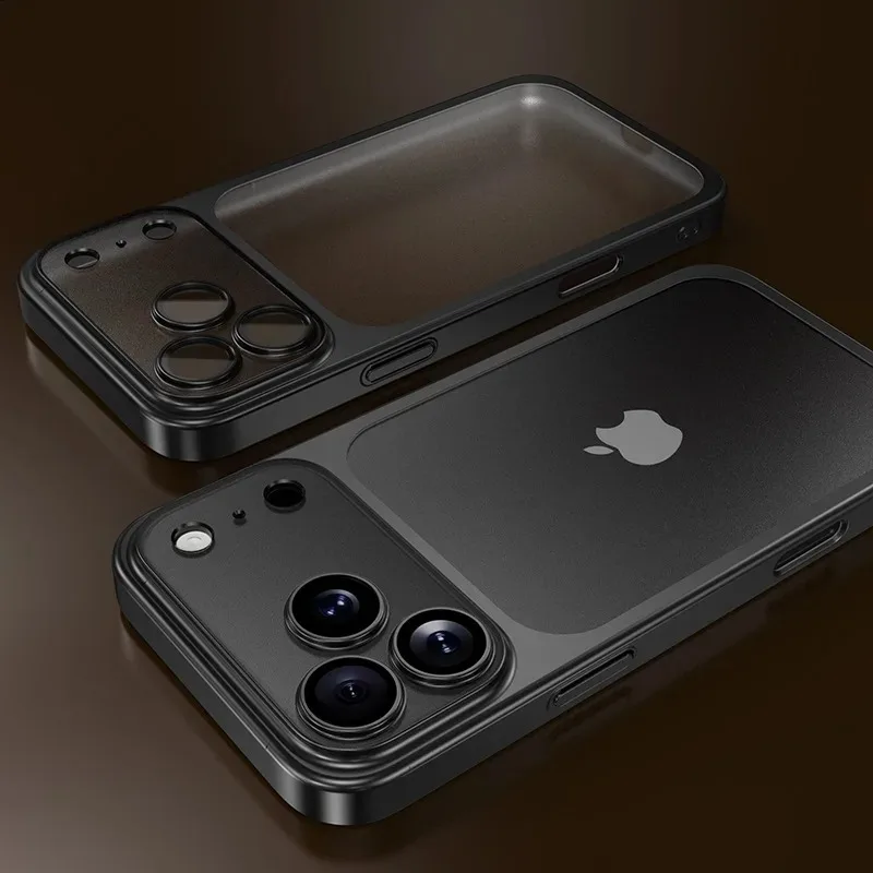 (iphone 17 Pro Max Negro) Funda Transparente Galvanizada Para Iphone, Protector De Lente De Tpu Suave.