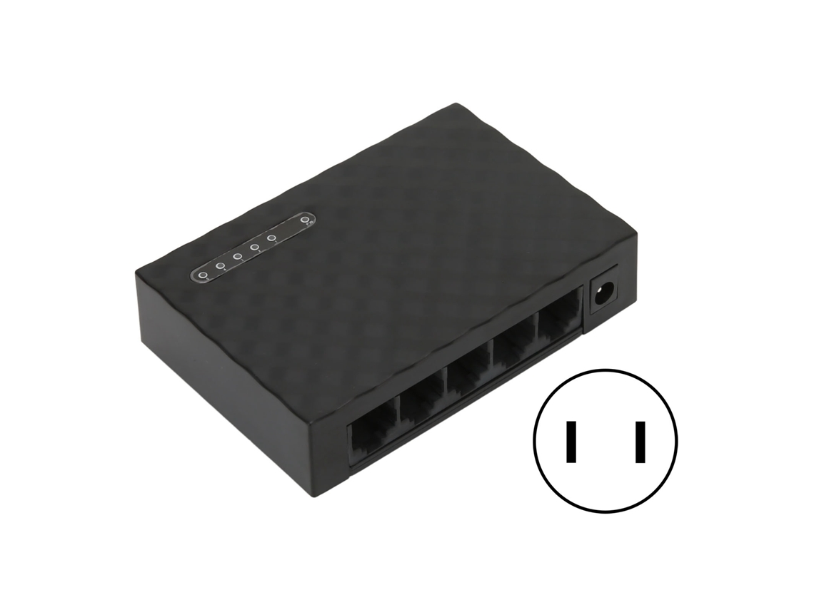 Switch De Rede Gigabit Ethernet 5 Portas Autoadaptável Com Painel Led 1000m Us Plug
