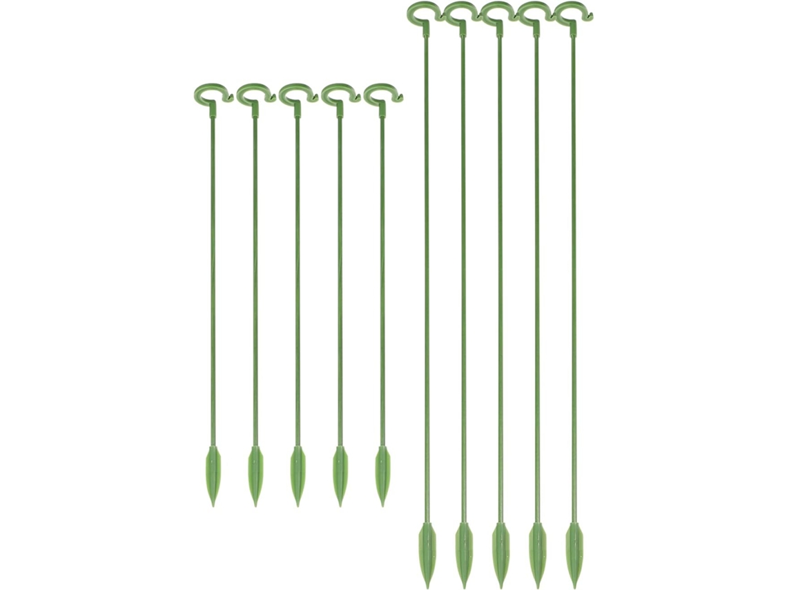 Juego De 10 Soportes De Fibra De Vidrio Verde Para Flores