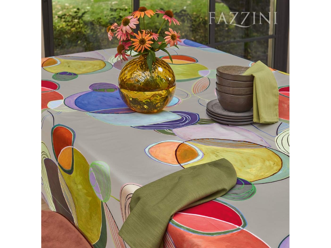 Tovaglia Da 8 Fazzini de puro algodón con estampado digital (145x220)