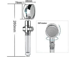 Cabezal de ducha portátil turboalimentado, cabezal de ducha propulsado por hélice, ahorro de agua a alta presión Nostalgia88
