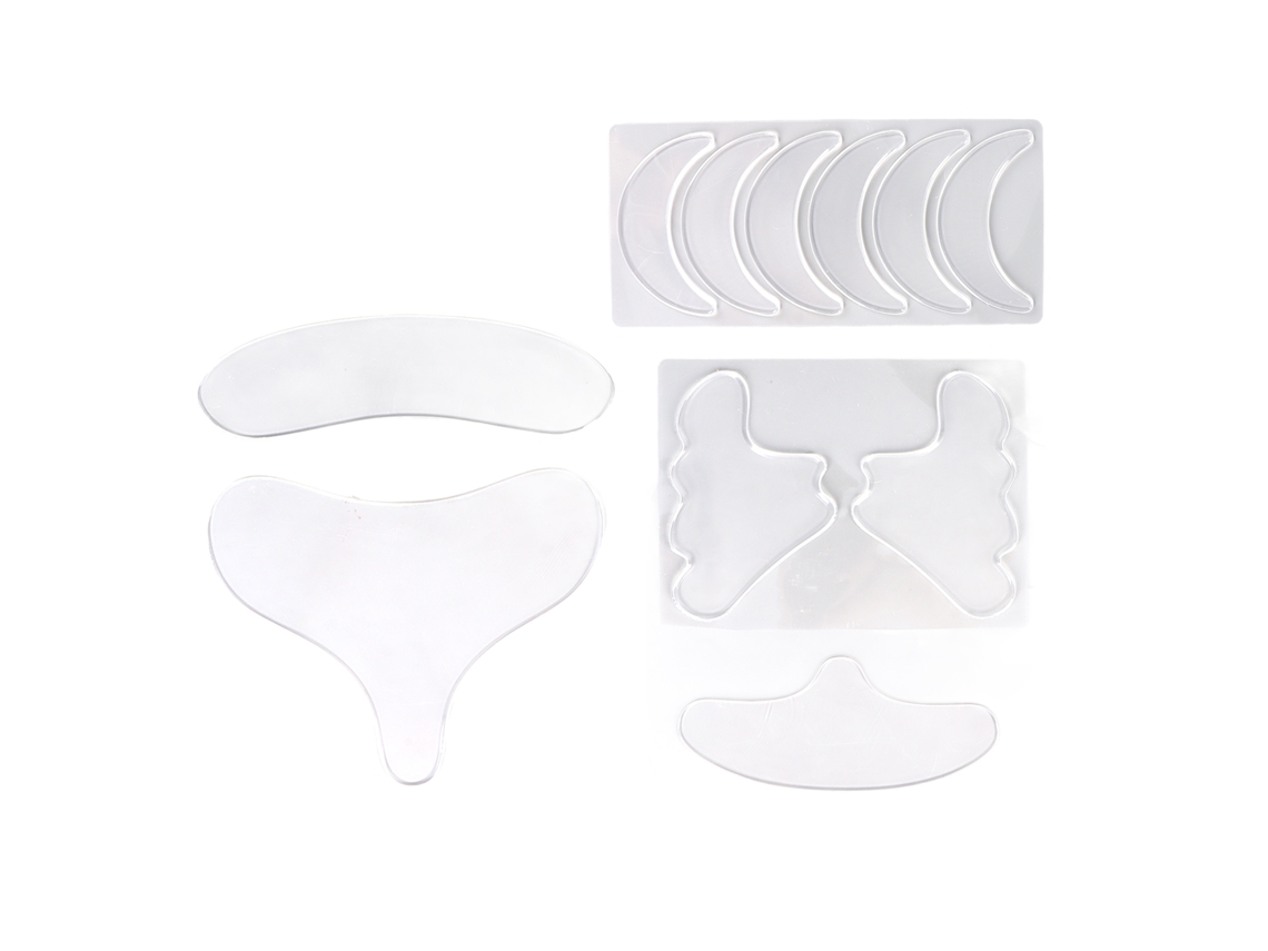 Juego de 11 parches antiarrugas de silicona reutilizables, lavables y sin sabor para rostro, ojos, cuello y pecho. Laopipfu