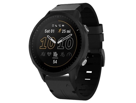 Correa De Reloj Inteligente Para Garmin Forerunner 955, Correa De Reloj Negra Con Hebilla De Acero Y Cuero De 22Mm VENISYMLIS