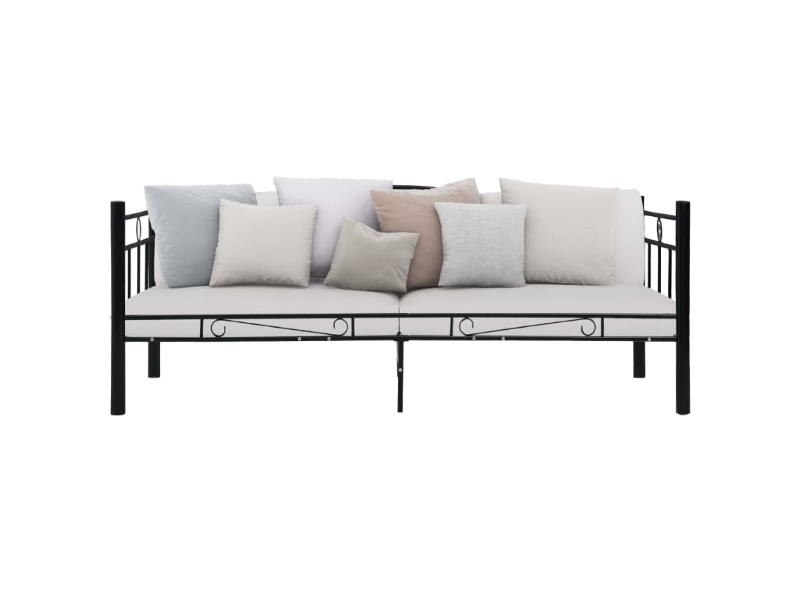Cama Individualcama Para Adultosestructura De Sofá Cama Sin Colchón Metal Negro 90x200 Cm Wsd92211