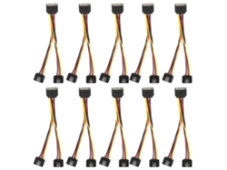10 Adaptadores De Corriente Sata De 15 Pines, Conector Macho A 2 Hembras, Cable Divisor Para Hdd/ssd