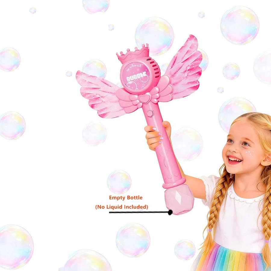 Máquina automática de burbujas de princesa para niñas con batería recargable MDUG (rosa)