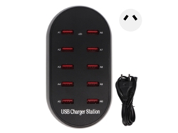Estación De Carga Rápida Usb De 10 Puertos, Concentrador De Escritorio Para Hoteles, Hogares Y Viajes, 50 W
