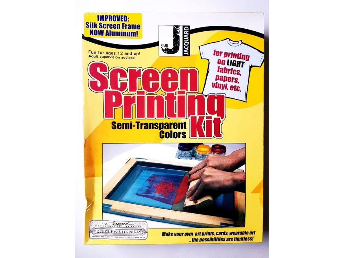 Set de serigrafía Jacquard con fondos transparentes de 25 x 35 cm para juguetes creativos