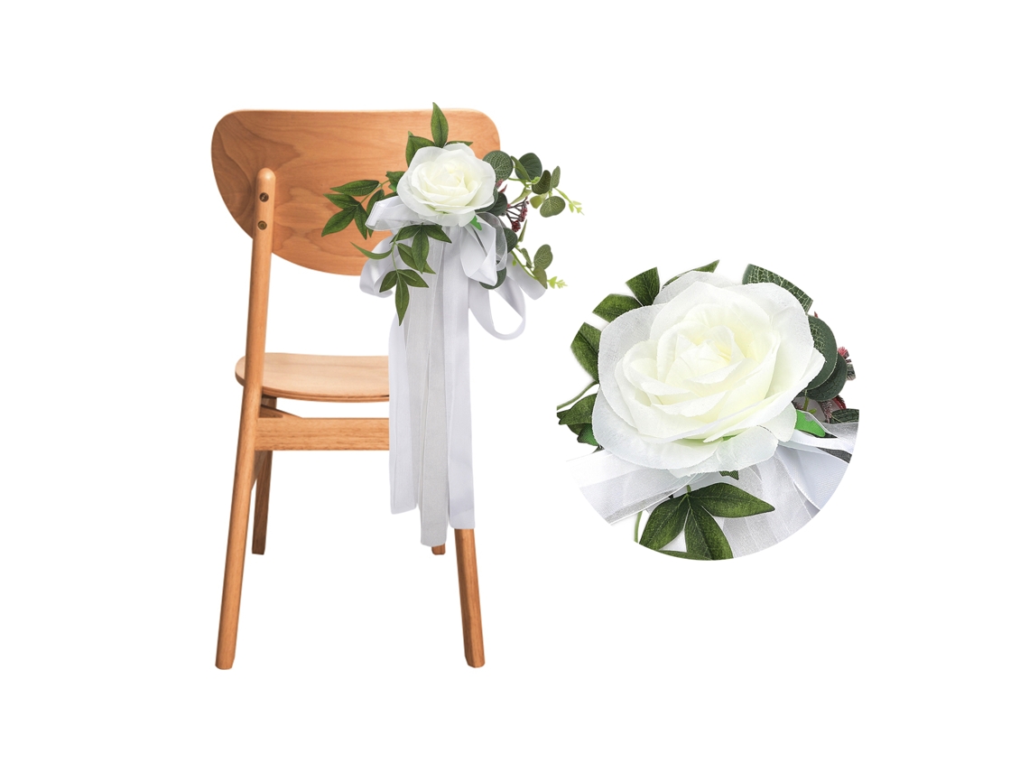 Silla con flores (Decoración de boda, Estilo natural)