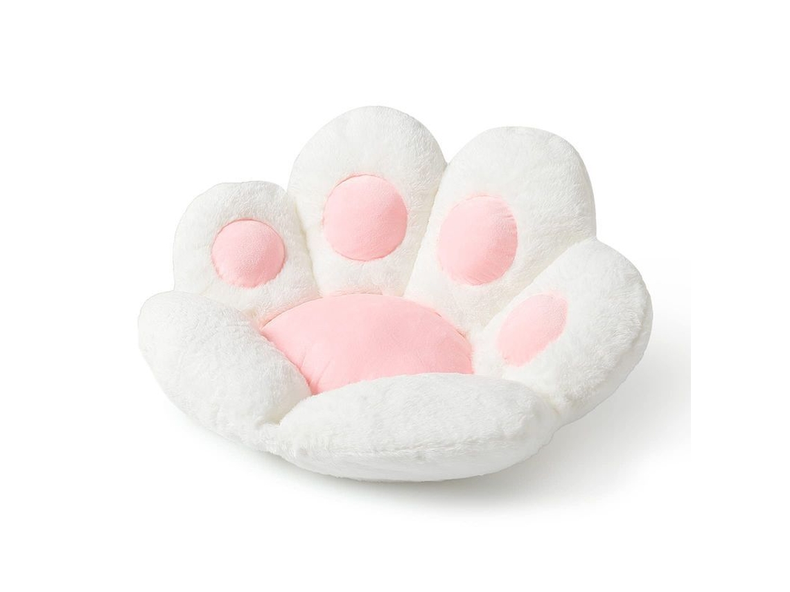 2026rebe-cojín De Pata De Gato Suave Kawaii Para Silla Sofa Oficina 70x60cm Blanco Almohada Oso