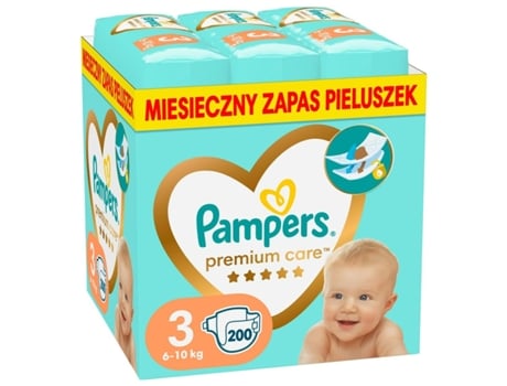 Pañales Desechables PAMPERS 3 (200 Unidades)