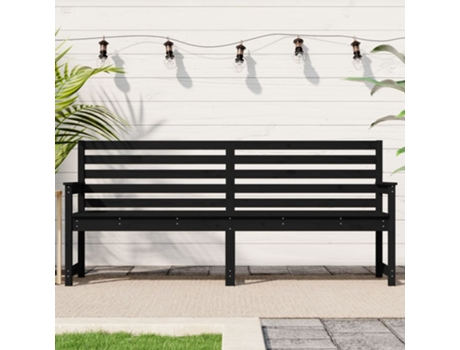 Banco De Jardín VIDAXL Negro Madera (203.5x48x91.5 cm)