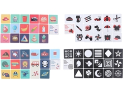 Juego de 64 tarjetas de memoria de alto contraste para juguetes de estimulación visual infantil. CHABERLU