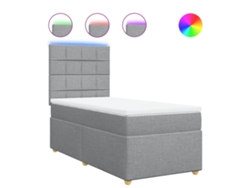 Maison Exclusive - Cama Box Spring Con Colchón Tela Gris Claro 90x190 Cm