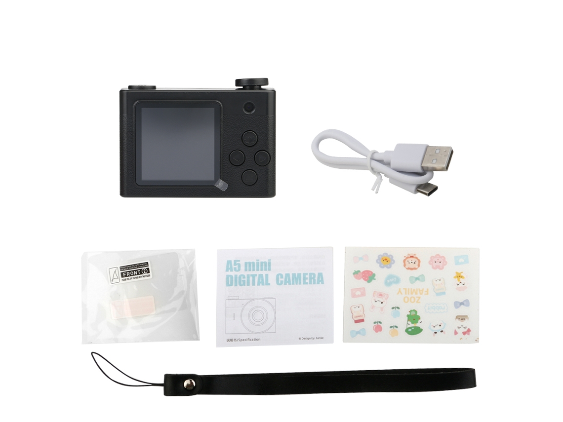 Mini cámara digital de 720p con pantalla para niños MDUG (solo cámara web negra)
