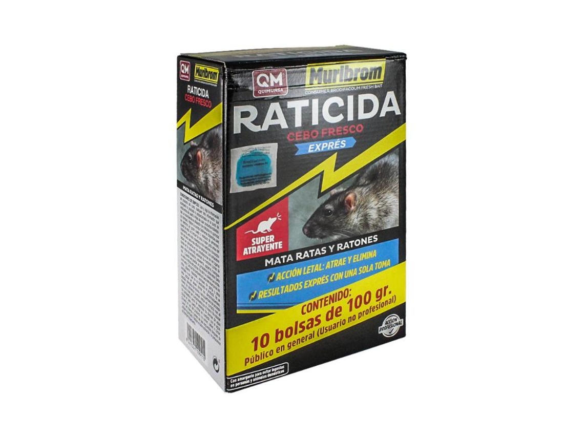 Raticida cebo fresco 100gr. brodifacoum 25ppm est-10
