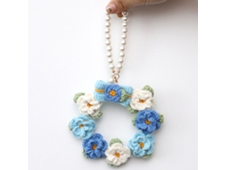Anillos de flores hechos a mano, muñecos de ganchillo con hilo para el cabello y accesorios para llaves.