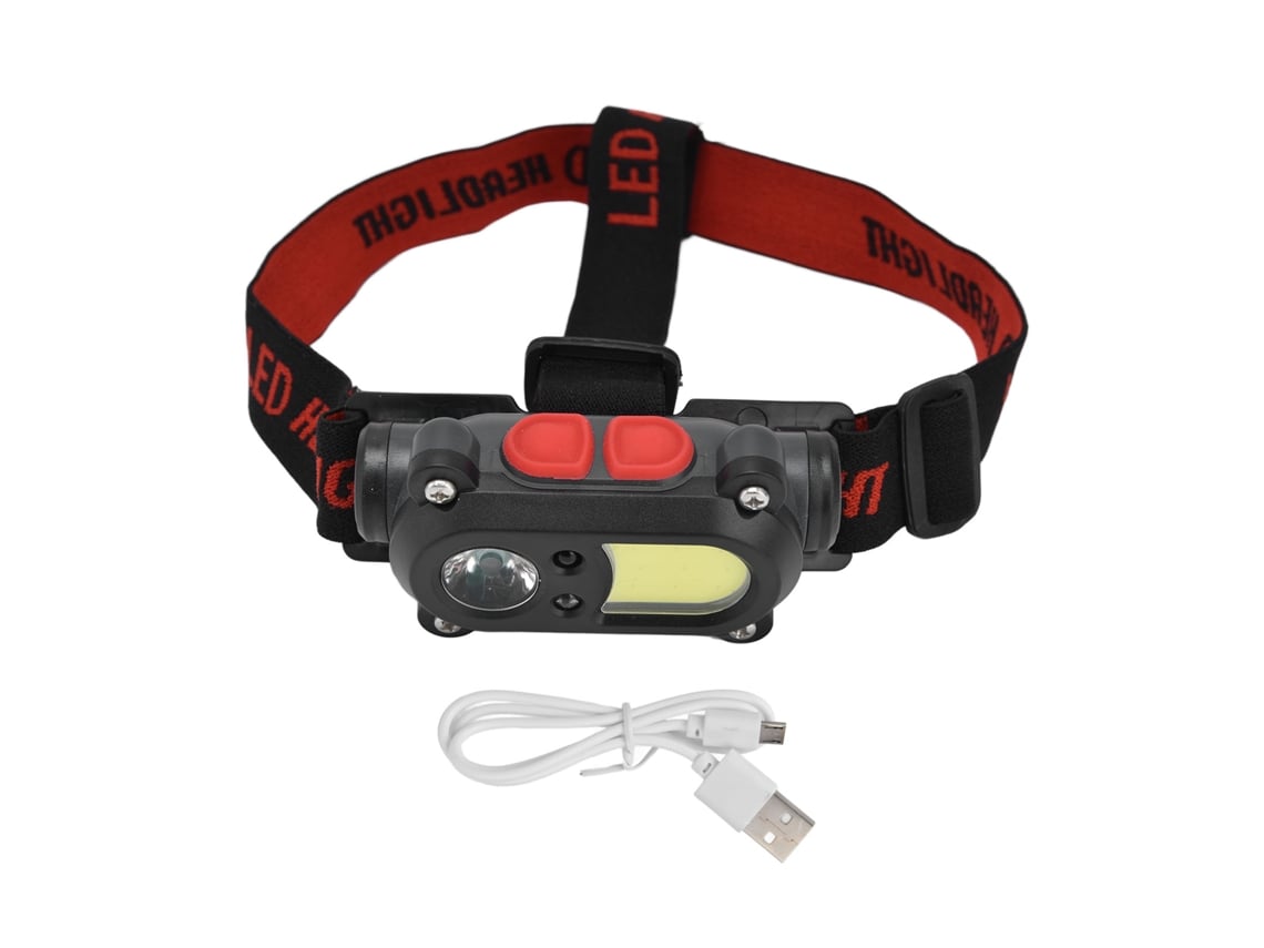 Linterna Frontal Led Con Diadema Ajustable, 6 Modos De Iluminación, Sensor Movimiento, 5 V, Resisten